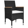 3dílný bistro set polyratan a akáciové dřevo černý 3058366