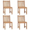 Zahradní židle 4 ks s poduškami masivní teak 3073107