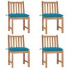 Zahradní židle 4 ks s poduškami masivní teak 3073107