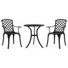 3dílný bistro set litý hliník černý 315592