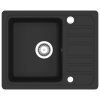 Kuchyňský dřez single žulový černý 142952