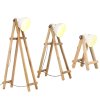 Stojací lampy 3 ks bílé E27 masivní mangovníkové dřevo 320594