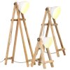 Stojací lampy 3 ks bílé E27 masivní mangovníkové dřevo 320594