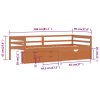 Rám postele se zásuvkami medově hnědé borovice 90 x 200 cm 322058