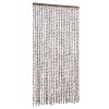 Závěs proti hmyzu taupe a bílý 100 x 220 cm Chenille 325462