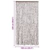 Závěs proti hmyzu taupe a bílý 100 x 220 cm Chenille 325462