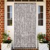 Závěs proti hmyzu taupe a bílý 100 x 220 cm Chenille 325462