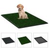 Toalety pro psy 2 ks s nádobou a umělou trávou zelené 76x51x3cm 170770