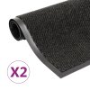 Protiprachové obdélníkové rohožky 2ks všívané 90x150 cm černé 3051614