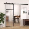Posuvné dveře hliník a ESG sklo 76 x 205 cm černé 288064