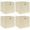 Úložné boxy 4 ks krémové 32 x 32 x 32 cm textil 288357