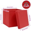 Úložné boxy s víky 10 ks červené 32 x 32 x 32 cm textil 288364