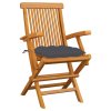 Zahradní židle s antracitovými poduškami 6 ks masivní teak 3062556