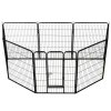 Ohrádka pro psy 8 panelů ocelová 80 x 100 cm černá 170574