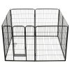 Ohrádka pro psy 8 panelů ocelová 80 x 100 cm černá 170574