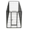 Ohrádka pro psy 8 panelů ocelová 80 x 100 cm černá 170574