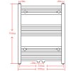 Černý žebříkový radiátor na ručníky rovný ústřední topení 600 x 764 mm 141906
