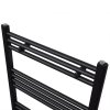 Černý žebříkový radiátor na ručníky rovný ústřední topení 500 x 764 mm 141905