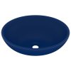 Luxusní umyvadlo oválné matně tmavě modré 40 x 33 cm keramika 146924