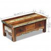 Konferenční stolek zásuvky masivní recyklované dřevo 90x45x35cm 243321
