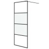 Sprchová zástěna walk-in černá 80x195 cm napůl mléčné ESG sklo 152125