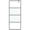 Sprchová zástěna walk-in černá 80x195 cm napůl mléčné ESG sklo 152125
