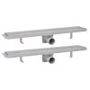 Sprchový odtokový žlab rovný 2 ks 630 x 140 mm nerezová ocel 275948