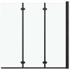 Skládací sprchový kout se 3 panely ESG 130 x 138 cm černý 147191