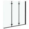 Skládací sprchový kout se 3 panely ESG 130 x 138 cm černý 147191