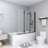Skládací sprchový kout se 3 panely ESG 130 x 138 cm černý 147191