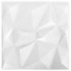 3D nástěnné panely 24 ks 50x50 cm diamond bílé 6 m² 150911