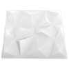 3D nástěnné panely 24 ks 50x50 cm diamond bílé 6 m² 150911