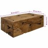 Konferenční stolek 90 x 50 x 30 cm pravý teak hnědý 244558