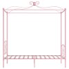 Rám postele s nebesy růžový kovový 100 x 200 cm 284487