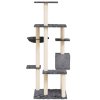 Škrabadlo pro kočky se sisalovými sloupky tmavě šedé 142 cm 171593