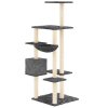 Škrabadlo pro kočky se sisalovými sloupky tmavě šedé 142 cm 171593
