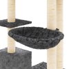 Škrabadlo pro kočky se sisalovými sloupky tmavě šedé 142 cm 171593