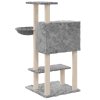 Škrabadlo pro kočky se sisalovými sloupky světle šedé 108,5 cm 171598