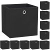 Úložné boxy 10 ks netkaná textilie 32 x 32 x 32 cm černé 245746