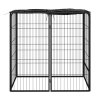 Ohrádka pro psy 6 panely černá 50 x 100 cm práškovaná ocel 171792