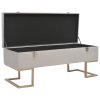 Lavice s úložným prostorem 105 cm šedá samet 247573