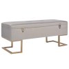 Lavice s úložným prostorem 105 cm šedá samet 247573