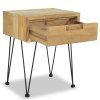 Noční stolek 40 x 30 x 50 cm masivní teak 244576