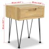 Noční stolek 40 x 30 x 50 cm masivní teak 244576