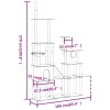 Škrabadlo pro kočky se sisalovými sloupky krémové 279 cm 171615