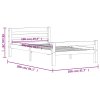 Rám postele bez matrace Tmavě šedý masiv borovice 100x200 cm 322090