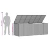 Zahradní úložný box PE ratan 291 x 100,5 x 104 cm šedý 317237