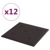 Nástěnné panely 12 ks černé 30 x 30 cm umělá kůže 1,08 m² 343974