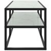 TV stolek černý s bílým mramorovým sklem 100 x 40 x 40 cm 322857