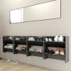 Nástěnné botníky 4 ks šedé lesklé 60x18x60 cm kompozitní dřevo 806740